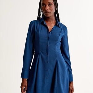 Abercrombie Long-Sleeve Crepe Shirt Dress